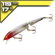 Bomber Jointed Long A15 Silver Flash Red Head 11,9cm/17g wobbler