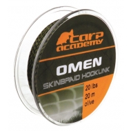 CARP ACADEMY Omen Skinbraid olive- 20m / 20lbs bevonatos előkezsinór