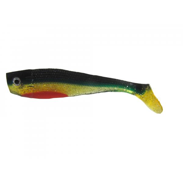 NEVIS Action Shad gumihal 7cm - Fekete-arany-piros