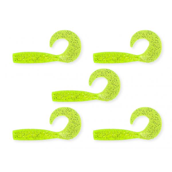 NEVIS Twister 7,5cm  5db/cs fluo zöld-csillám