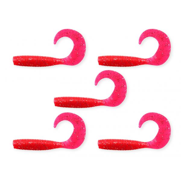 NEVIS Twister 7,5cm  5db/cs piros-csillám