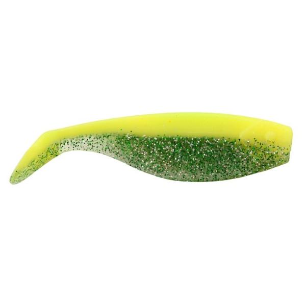 NEVIS Vantage super shad 5cm gumihal sárga-zöldcsillám