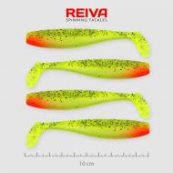 REIVA Flat minnow shad 10,0cm zöld-piros fej-flitter