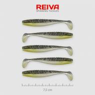 REIVA Flat minnow shad 7,5cm fekete-ezüst-flitter
