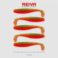 REIVA Flat minnow shad 7,5cm sárga-narancs-flitter