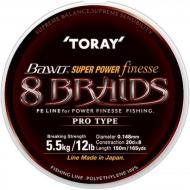 TORAY Bawo Super Power Finesse 8 Braid 0,128mm/150m - mocsár zöld